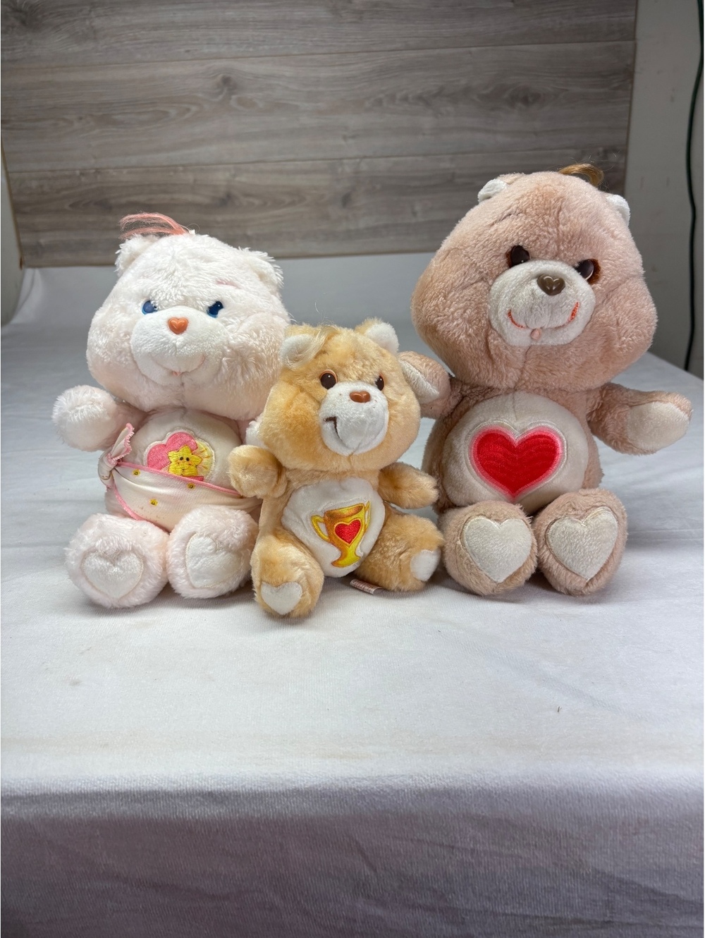 Vintage Care Bear Lot of 3 Plush Toys Tenderheart Baby Hugs Champ Bear Kenner